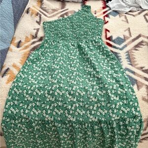 One shoulder floral dress